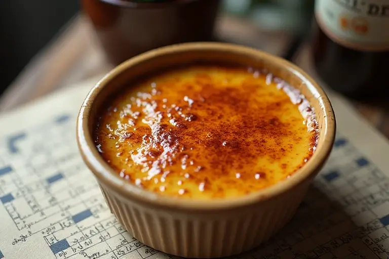 custardy French dessert NYT clue with crème brûlée in a crossword
