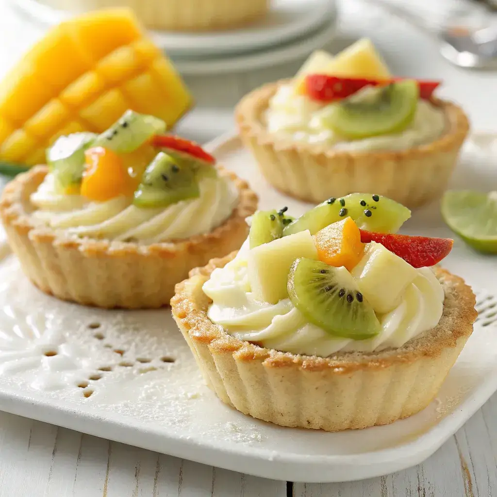coconut pastry cream tart with fruit