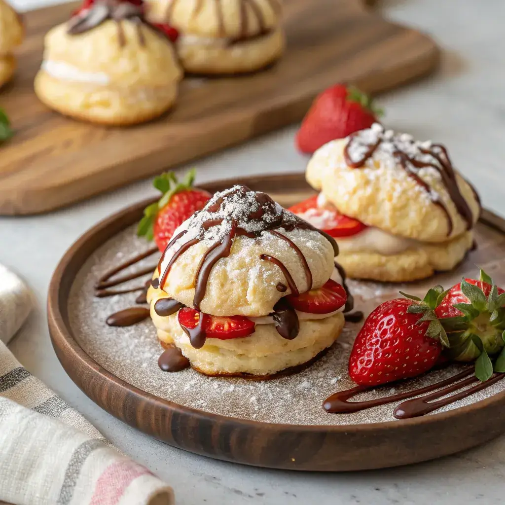 chocolate topped gluten-free cloud bread dessert