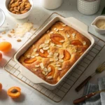 Golden dump cake with apricots and almonds