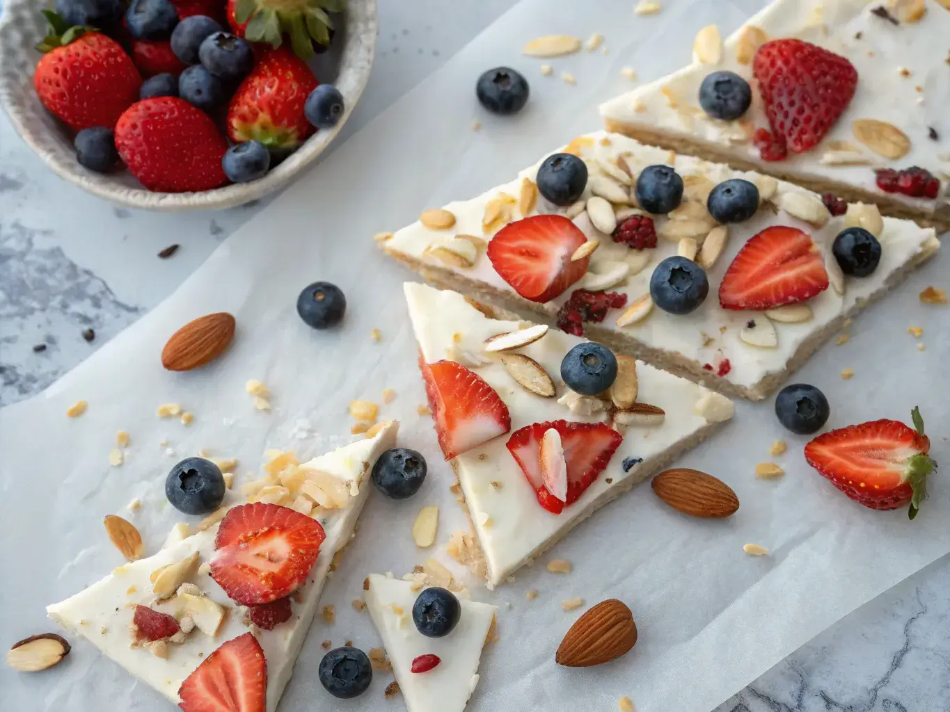 frozen yogurt bark recipe healthy with berries and nuts