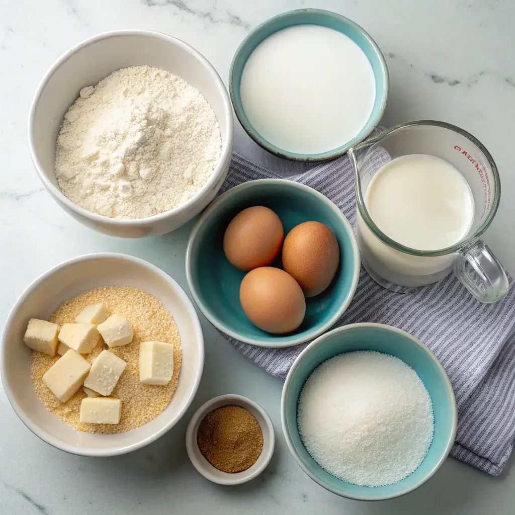 Mochi donut ingredients on kitchen counter